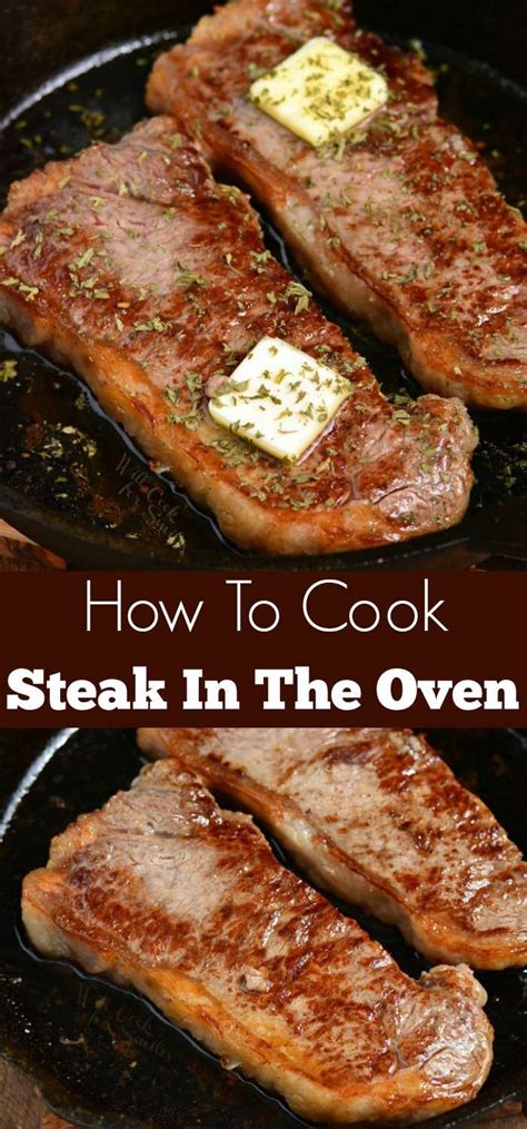 cooking steak in oven and stove